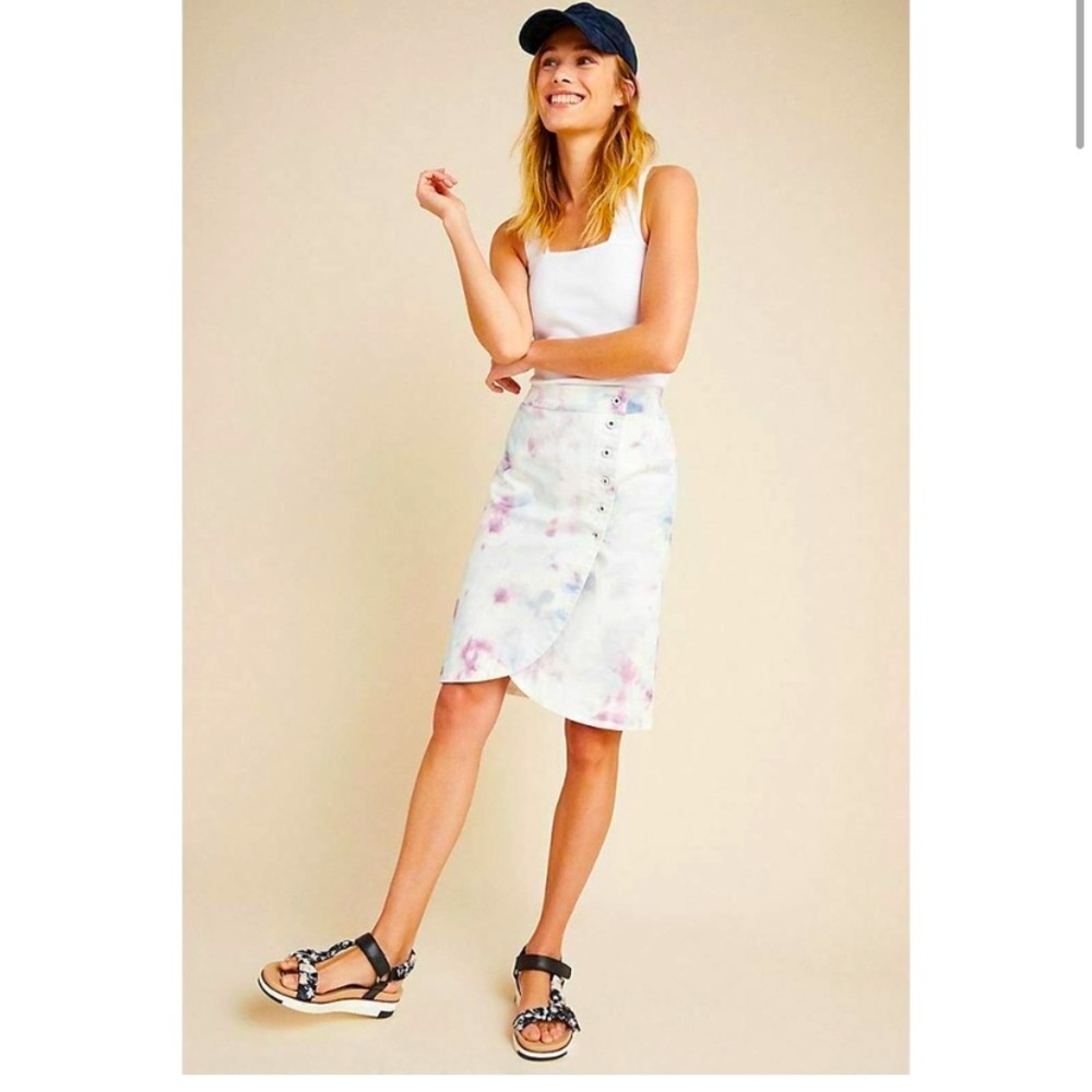 Kimmie Tie-Dye Purple Tulip Skirt by Anthropologie